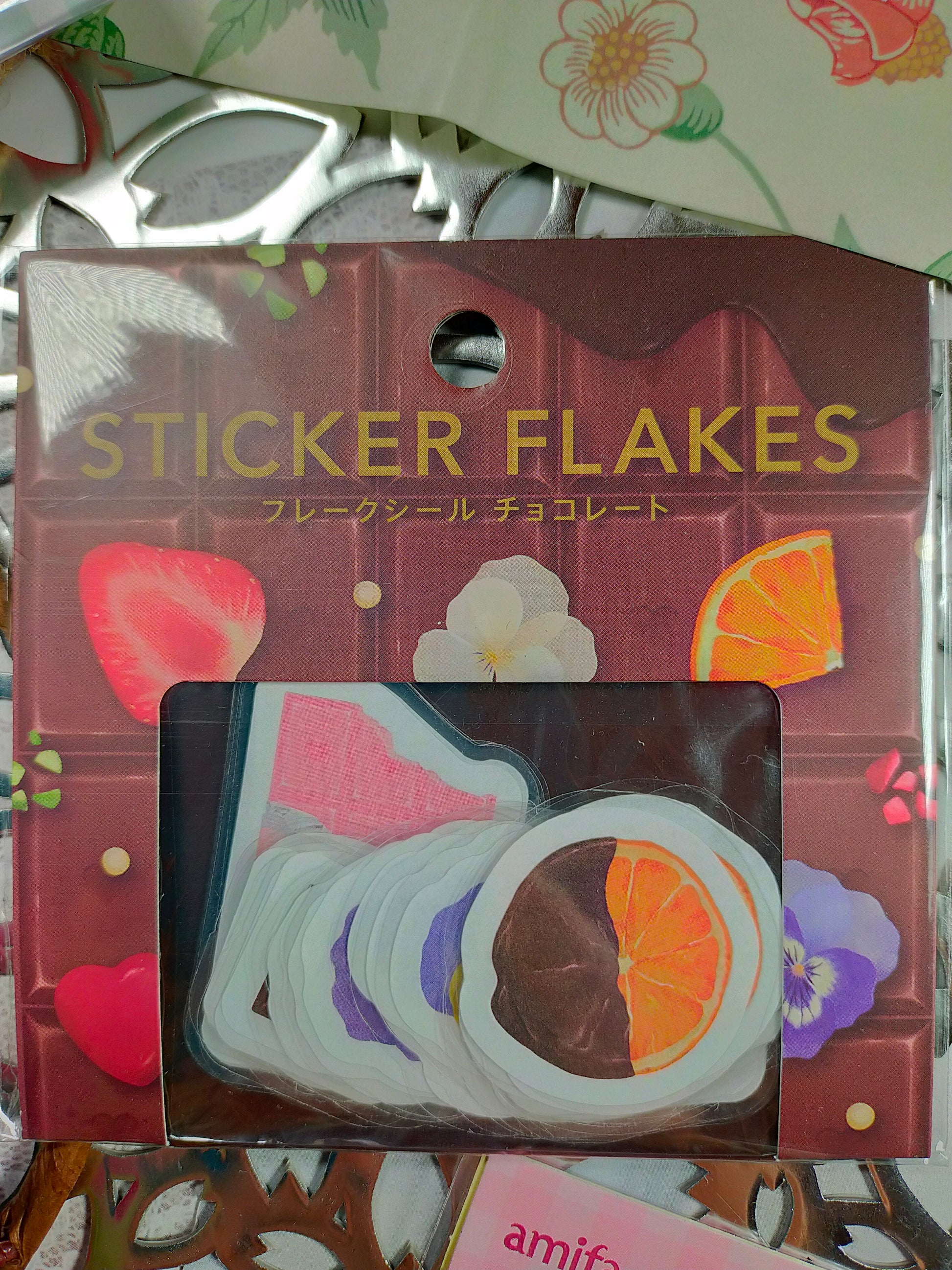 STICKER FLAKES Sweet and food 10designs*3pieces, amifa_ Retro Shop / Chocolate / Strawberry sweets