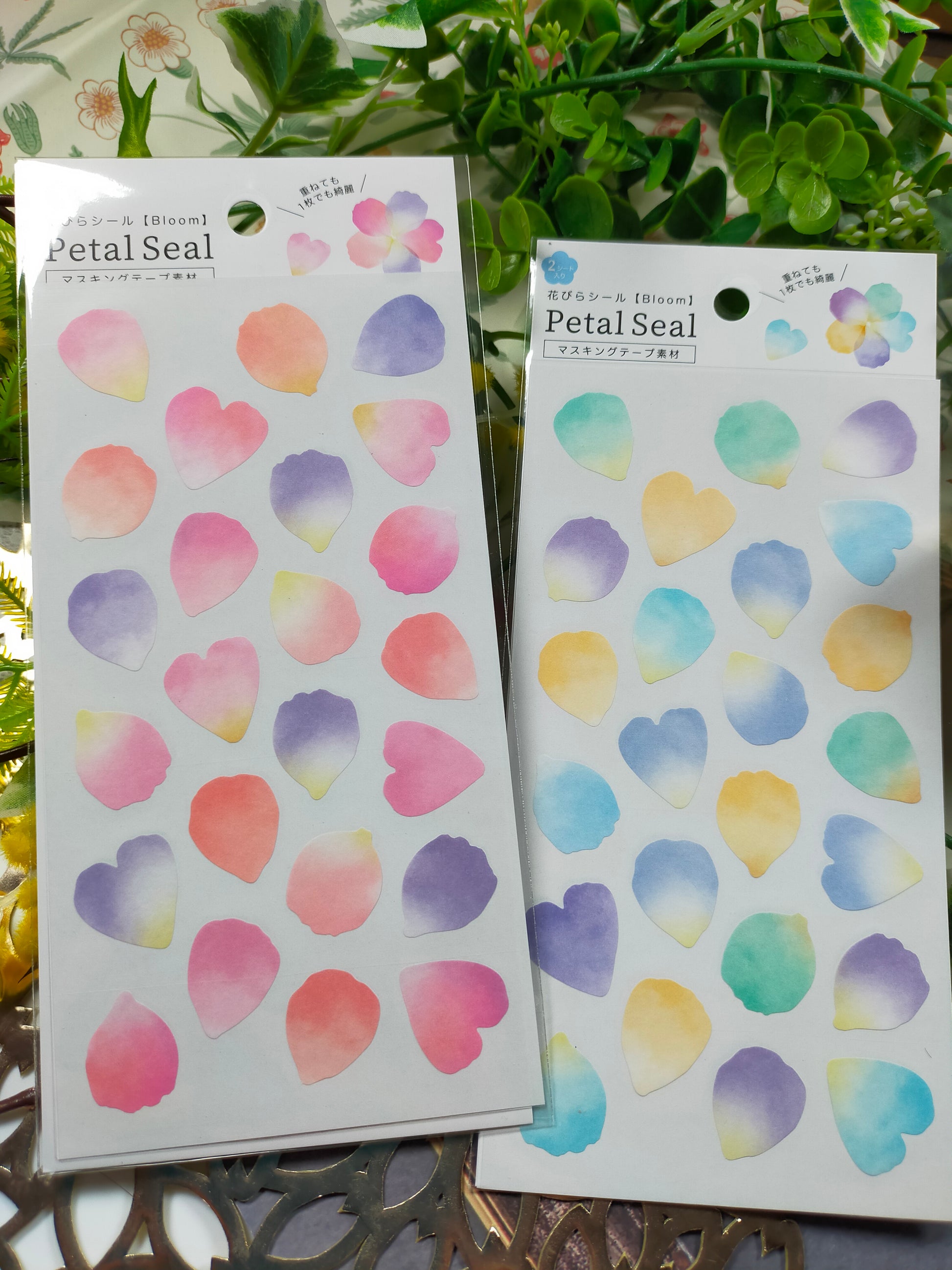 Petal Sticker Masking Tape BLOOM 2sheets, NPK _ Pink / Blue