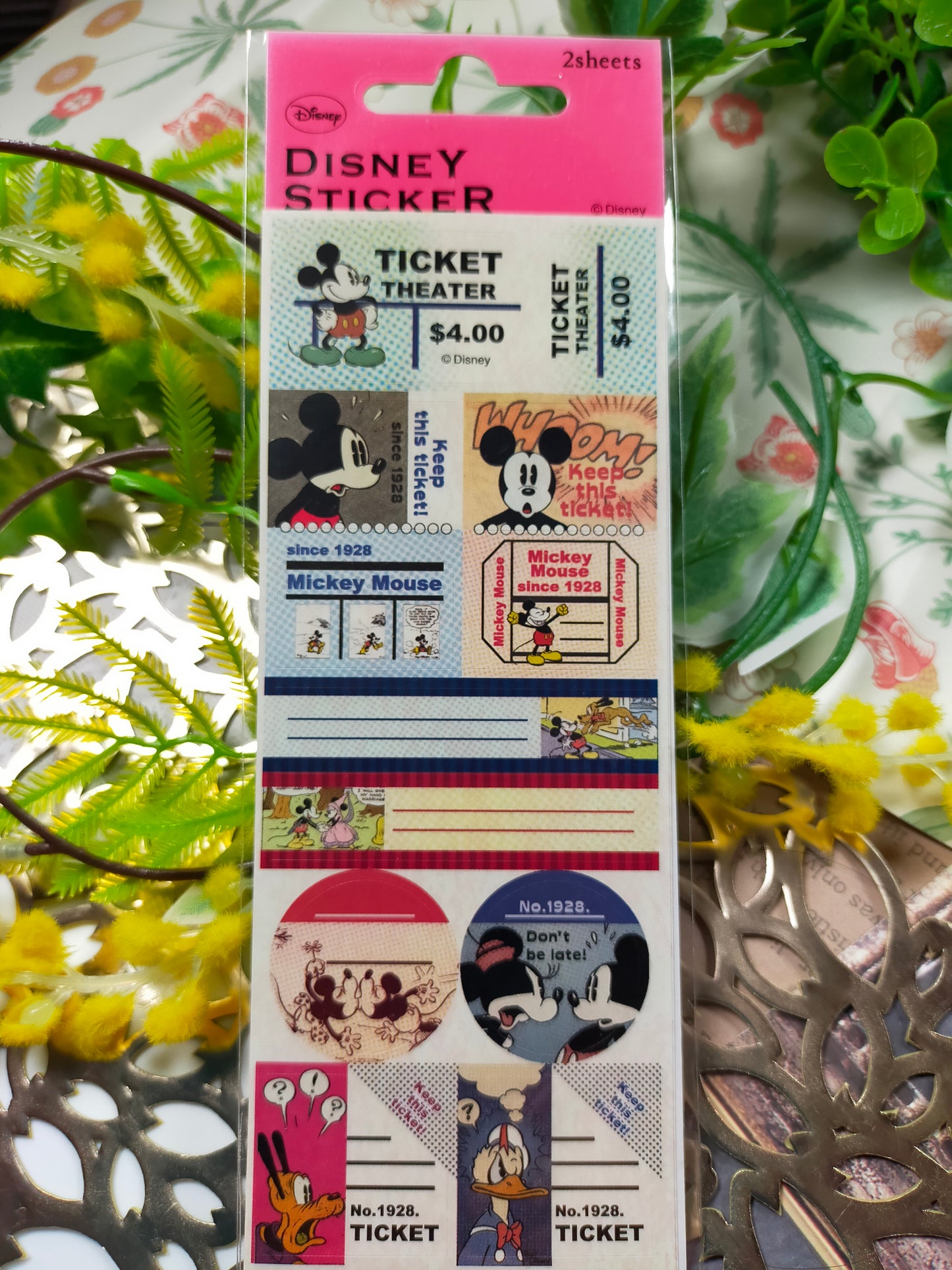Disney Sticker 2Sheets, Disney _ Mickey / Winnie the Pooh / Princess