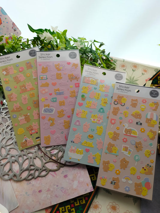 Sticker Selection Design Seals ,GAIA_ Green Outdoor /Pink Indoor /Light Blue Life /Orange Care