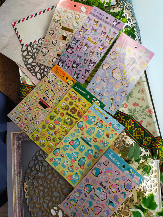 Hello Kitty Sanrio Character Sticker Book with 357 stickers kirakira Glitter