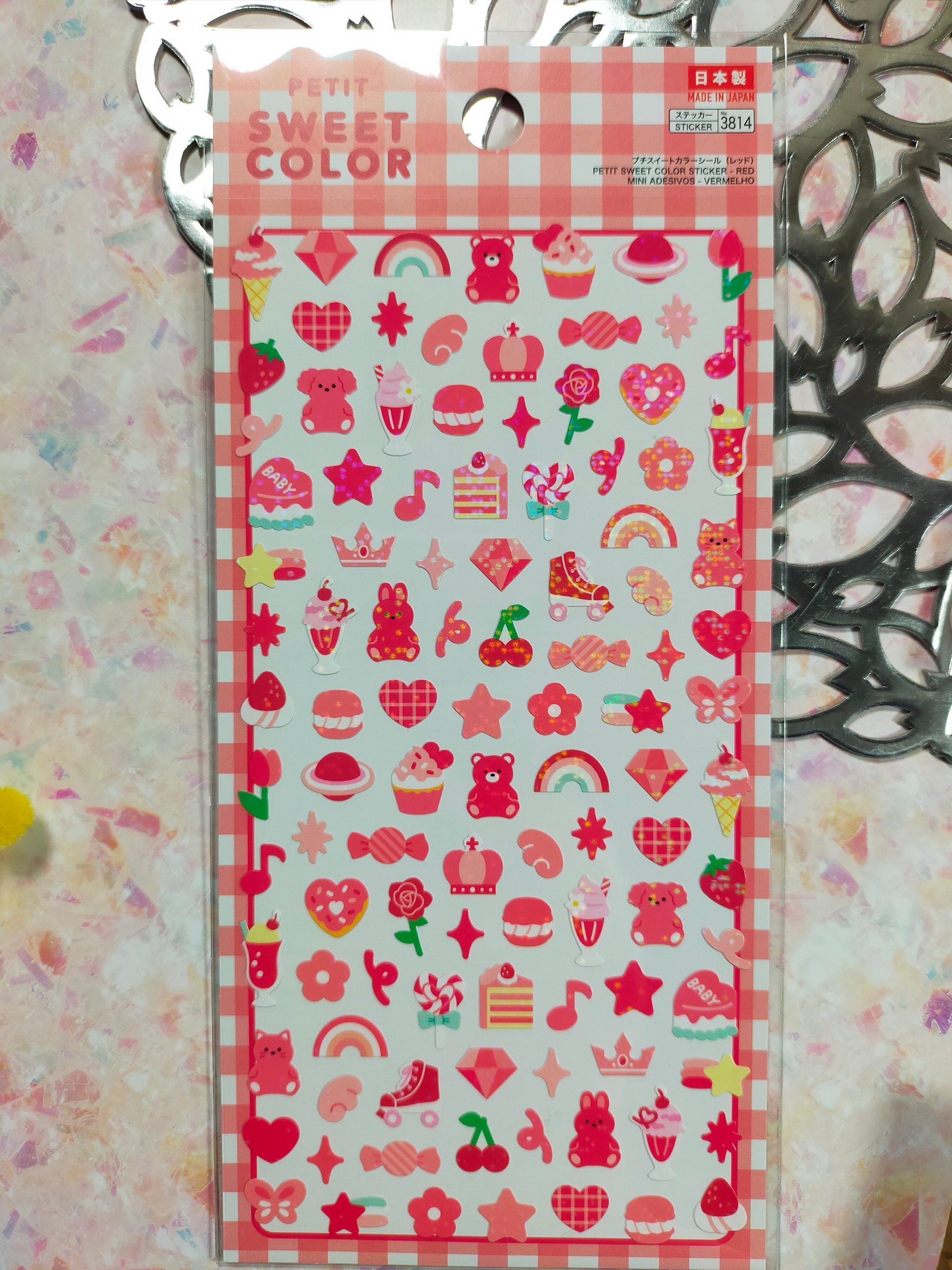 Petit sweet color stickers ,daiso _ Red / Pink / Orange / Yellow / Green / Blue / Purple / white / Black