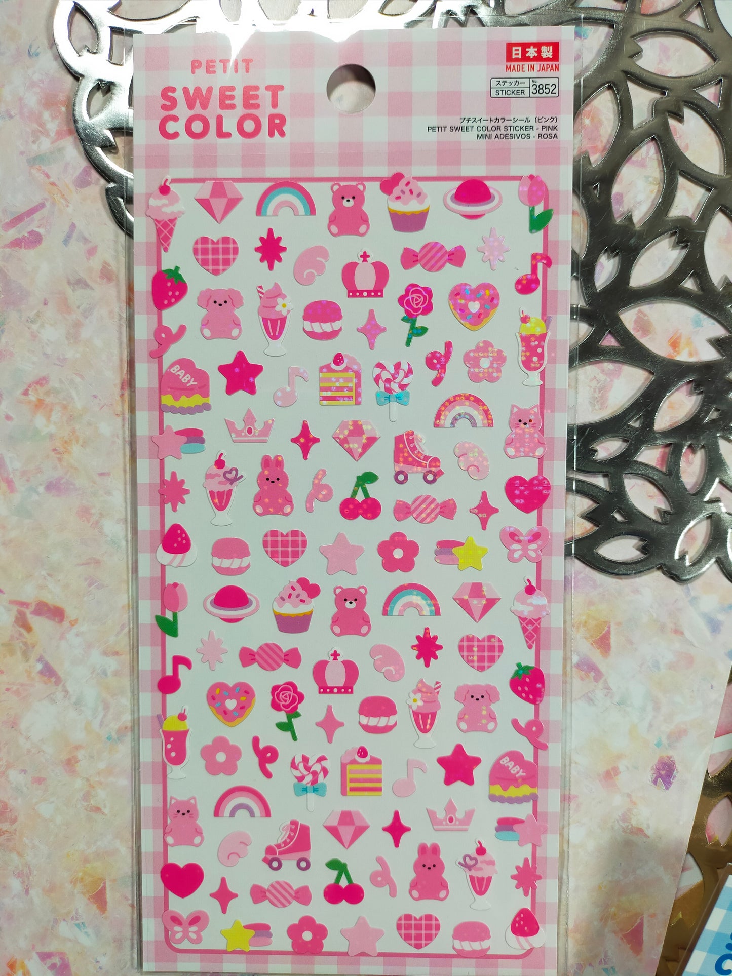 Petit sweet color stickers ,daiso _ Red / Pink / Orange / Yellow / Green / Blue / Purple / white / Black