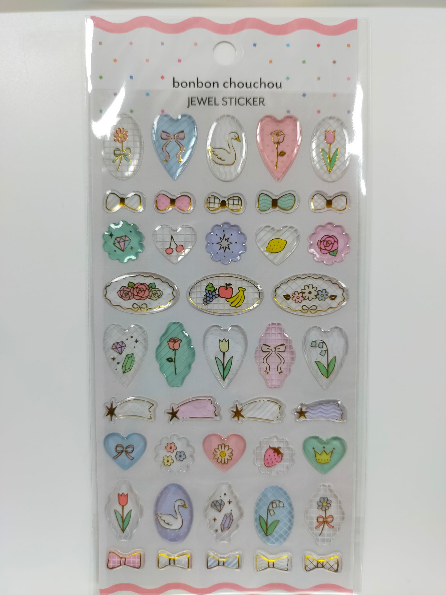 [exclusive]3D Bonbon chouchou jewel sticker,GAIA_Colorful / Sweets / Bird / Button / Letter / Bread / Garden / Sea / Dream / Emotion / Walts / Flowers