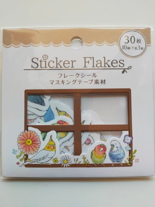 Sticker flake birds  10designs*3pieces ,Axis