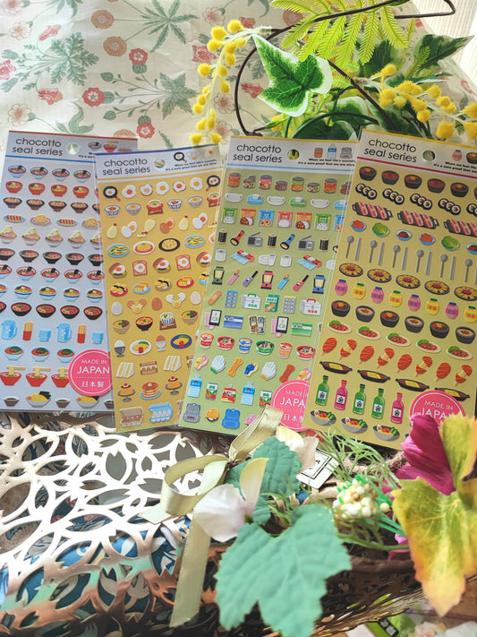 Chocotto Seal Series Various Cuisines, GAIA_ Ramen/ Egg dishes /Disaster Prevention / Korean Cuisine