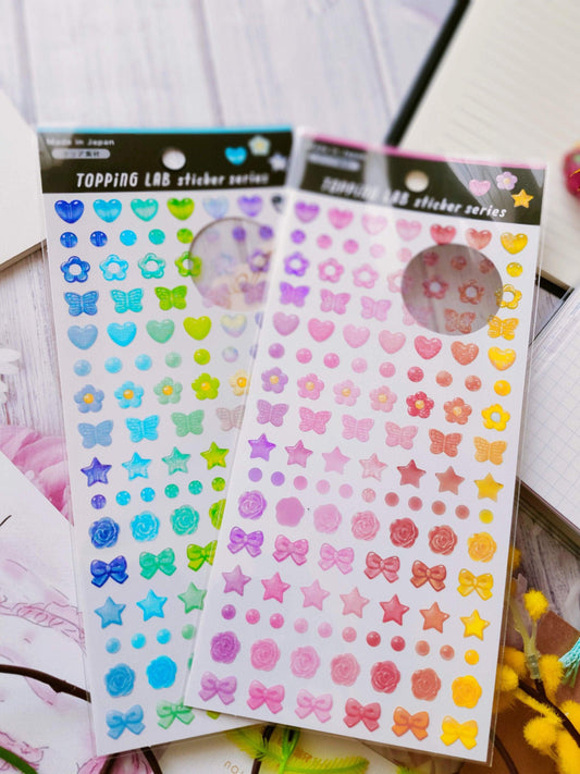 Topping LAB sticker series Clear Beads,GAIA_Warm color /Cool color